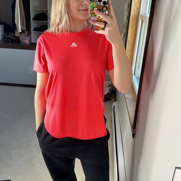 Adidas: Signal Pink Training Tee - Picture 1 of 6
